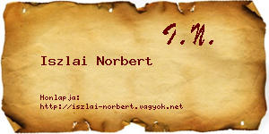 Iszlai Norbert névjegykártya