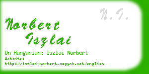 norbert iszlai business card